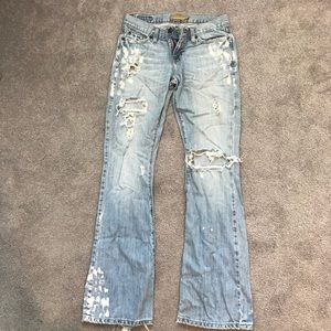 Abercrombie and Fitch ripped painted jeans